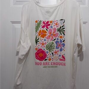 SHEIN White Tee with Care Instructions